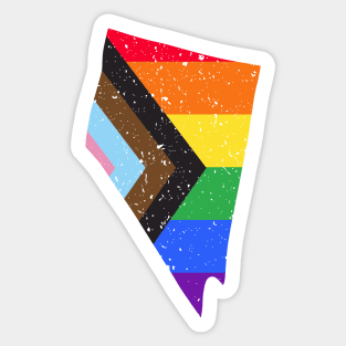 Nevada State Pride: Embrace Progress with the Progress Pride Flag Design Sticker